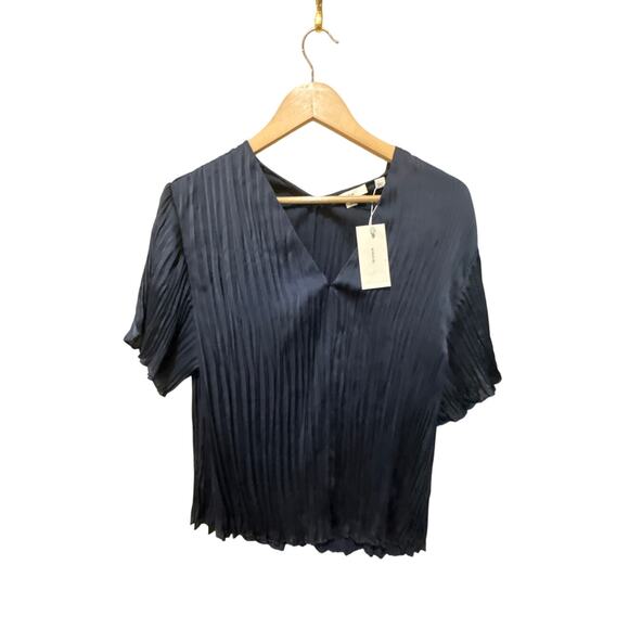 Vince Flutter Sleeve Crushed Satin Top Size Small - Picture 5 of 6